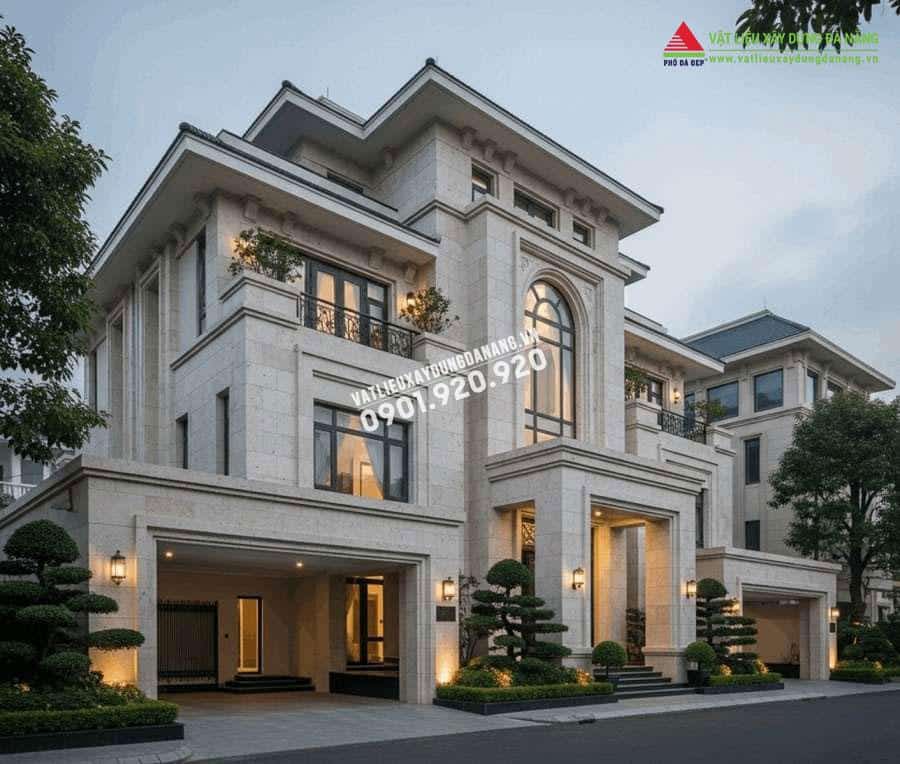 Mẫu đá ốp tường mặt tiền nhà