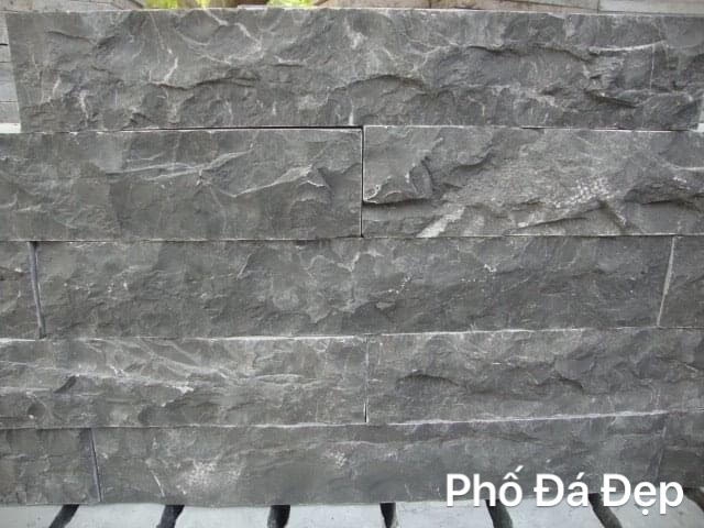 Đá Đen Bóc Lồi 2 Mặt Xây Tường