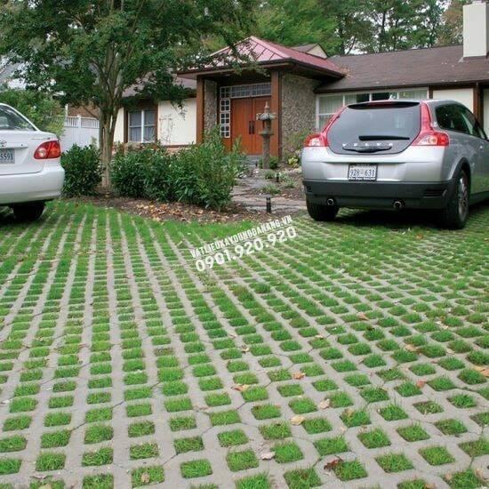 MÔ HÌNH SÂN VƯỜN VỚI SỰ KẾT HỢP GIỮA CỎ VÀ GẠCH LỖ BÊ TÔNG