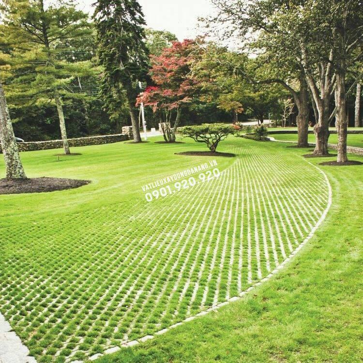 MÔ HÌNH SÂN VƯỜN VỚI SỰ KẾT HỢP GIỮA CỎ VÀ GẠCH LỖ BÊ TÔNG